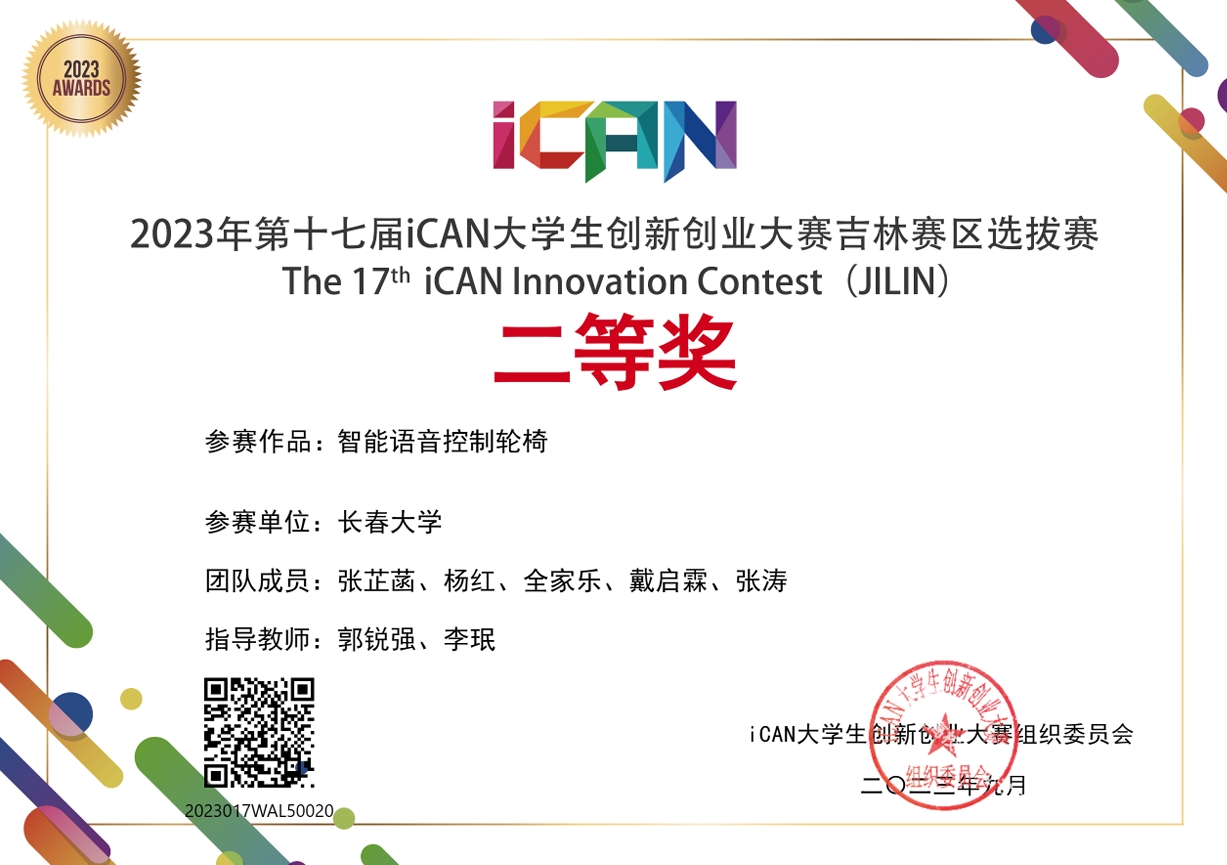  iCAN大学生创新创业大赛-二等奖